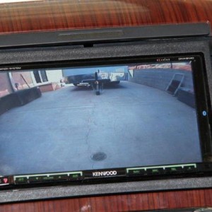 Kenwood camera used in front for the front camera. The trailer is in front of my truck!